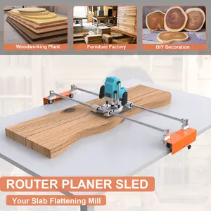 Router Sled, Slab Flattening Jig, 48 inches Router Sled for Flattening Slabs,Adjustable Trimming Planing Machine for Woodworking