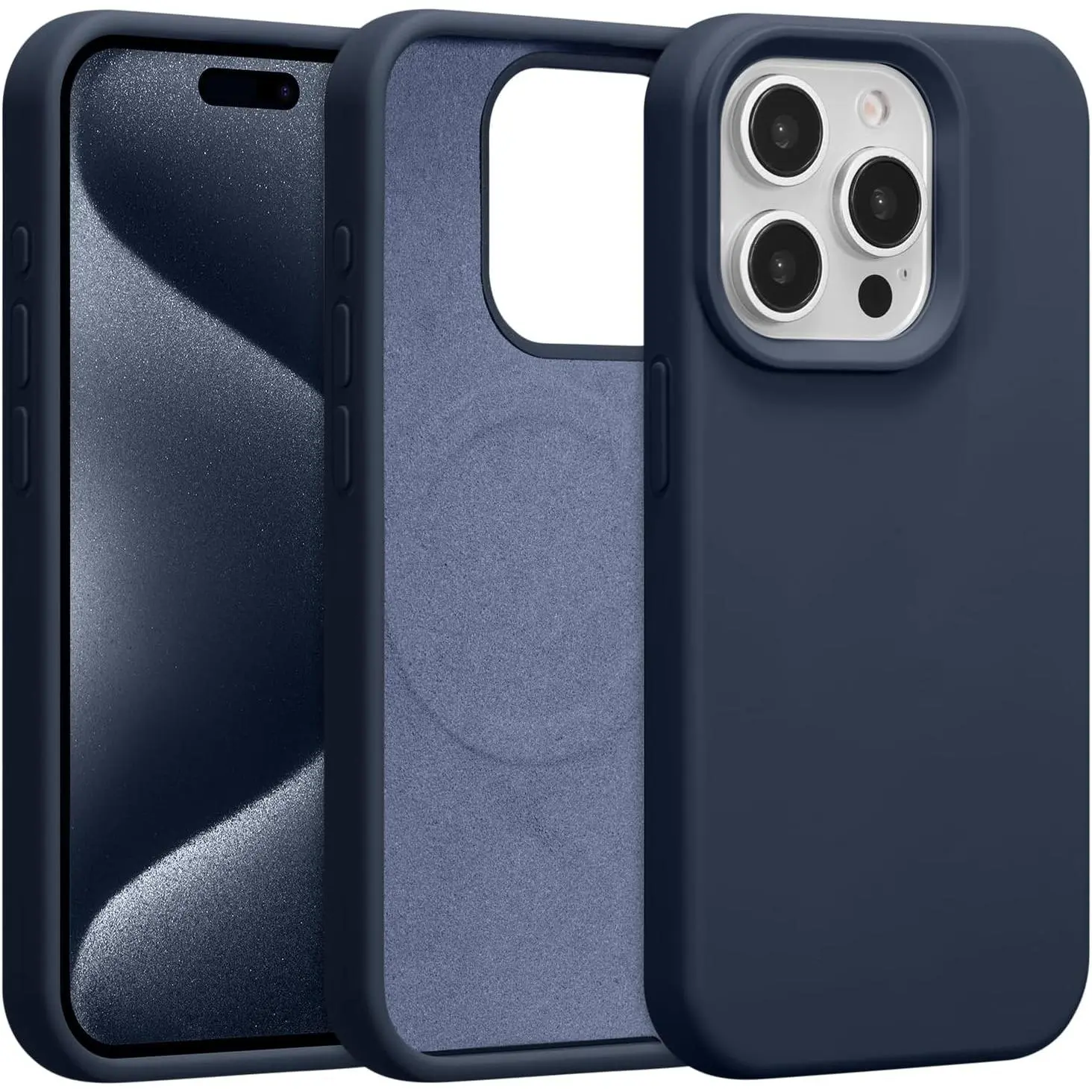 Magnetic Phone Cases for iPhone 17 Pro Max 16 15 14 13 12 Pro Max Premium Liquid Silicone Case,[Compatible with Magsafe][Soft Anti-Scratch Microfiber Lining],Slim Thin Shockproof Phone Cover-Midnight case for iphone 17 Pro Max