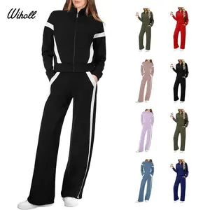 Women’s 2025 Two-Piece Tracksuit Set – Sweatshirt and Wide-Leg Sweatpants, Matching Outfit
