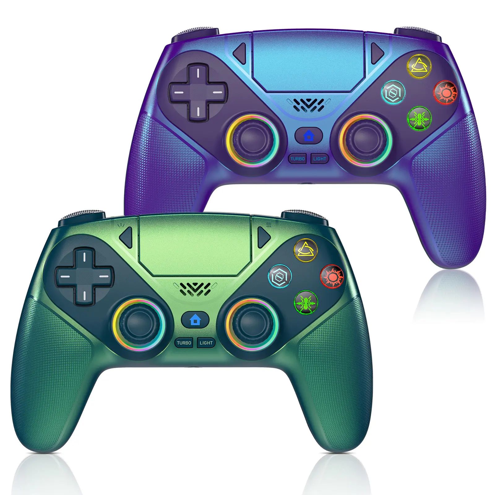 Wireless Controller with Programmable Back Paddles for PS5 & PC – Turbo & Macro, Precision Joysticks, RGB Lighting, Dual Vibration, 6-Axis Motion, USB-C