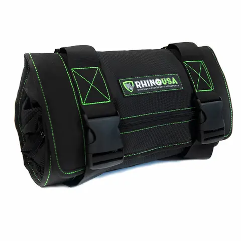 Rhino USA Tool Bag Roll - Heavy Duty Canvas Organizer Pouch for Tools - Ultimate Travel Tool Storage Kit for UTV, Car, Truck, 4x4 Offroad