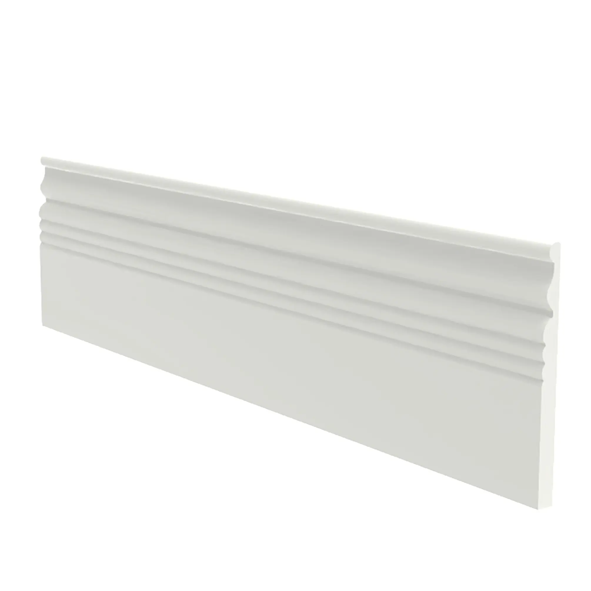 FixtureDisplays® 1 x 0.5 x 96" Premium MDF Bottom Molding –Custom Length available, 1-inch Height, White Primer, Smooth Paintable Finish , Make to Order 90 Days 10254 x 50PK