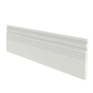 FixtureDisplays® 1 x 0.5 x 96" Premium MDF Bottom Molding –Custom Length available, 1-inch Height, White Primer, Smooth Paintable Finish , Make to Order 90 Days 10254 x 50PK
