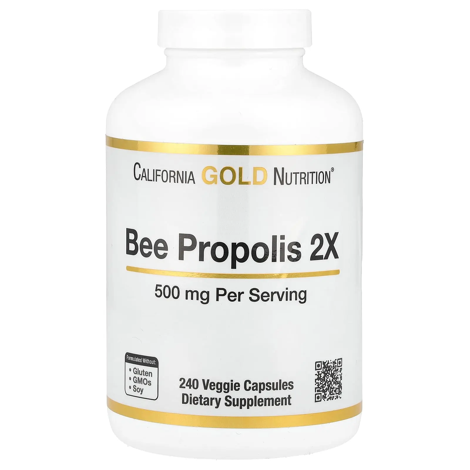 California Gold Nutrition Bee Propolis 2X, Concentrated Extract, 500 mg, 240 Veggie Capsules