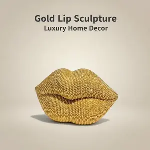 1pc Sexy Lips Beaded Sculpture Decoration, Elegant Home Decor Accessory for Living Room, Office, Wedding Gift, Valentine's Day Present