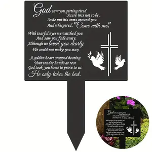 Acrylic Grave Marker, Memorial Bereavement Gift, Memorial Remembrance Plaque Stake, Sympathy Dove Grave Stake for Outdoors Yard Grave, Garden Supplies