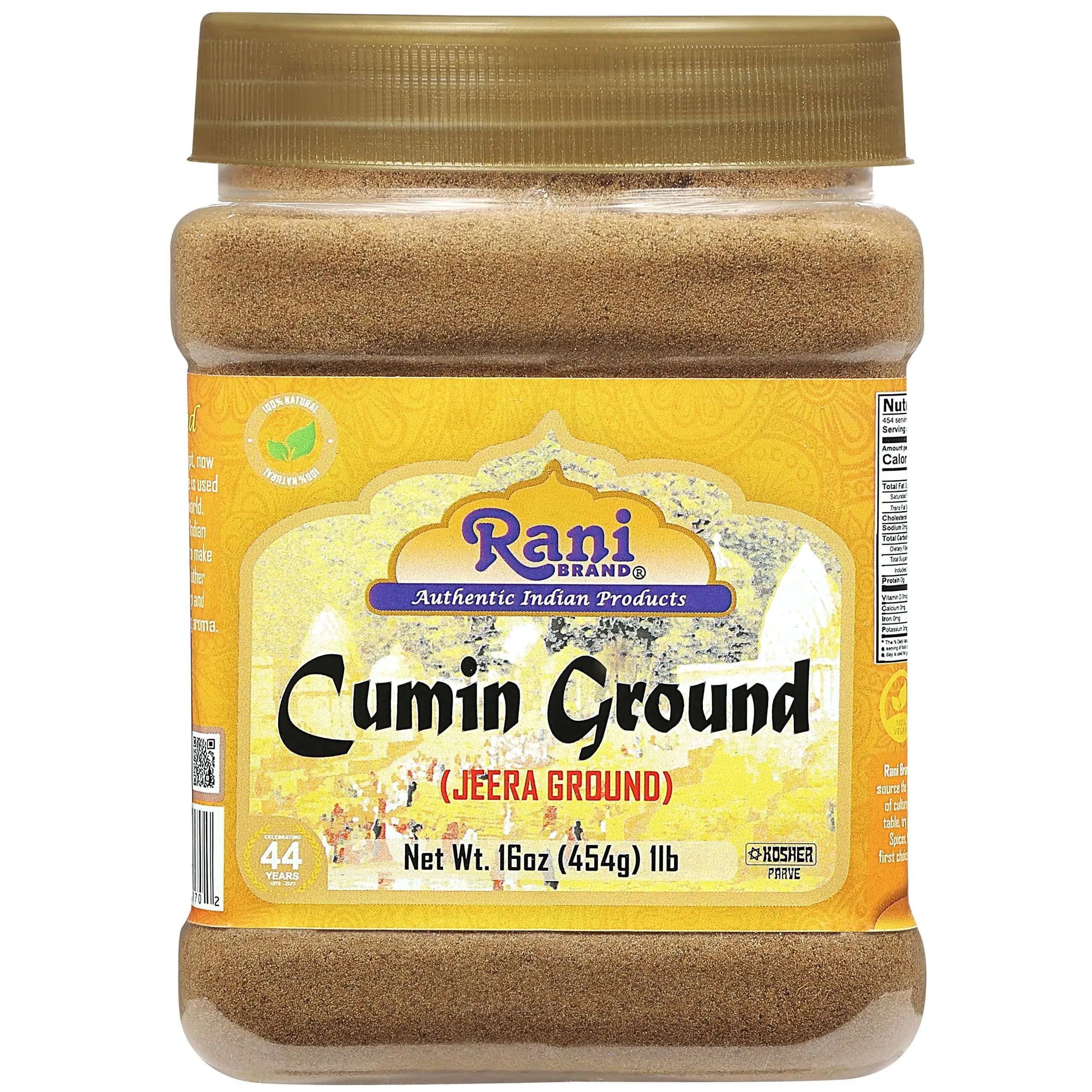 Rani Cumin (Jeera) Powder Spice 16oz (1lb) 454g PET Jar ~ All Natural | Vegan | Gluten Friendly | NON-GMO | Kosher | Indian Origin