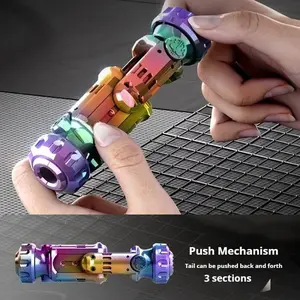 Futuristic Stress Relief Fidget Toy Alloy Metal Decompression Toy Black Multicolor Options 4.72 Inch EDC Anxiety Relief Gadget Volcanic Gray Tungsten Steel Matte Black