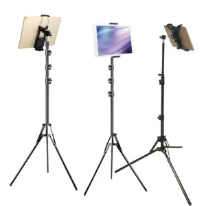 Adjustable Universal Tablet Tripod Stand, Fits 3.54-10.63 Inch Tablets, Floor Mount Holder for iPad & Pad, Stable & Versatile Design, Tablet Accessories