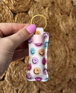 Happy Face Lip Balm Keychain