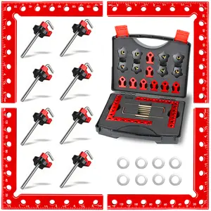 12-Pcs Precision 90° Corner Clamp Kit | 5.5" Aluminum Alloy L-Squares & 8 Bar Clamps | All-in-One Jig Set for Fast, Accurate Cabinet & Frame Assembly