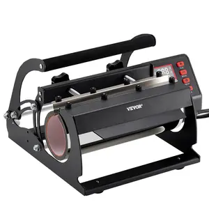 VEVOR Tumbler Heat Press Machine, 11-30oz Mug Press, Heat Up Fast and Even, Tumbler Press with Sublimation Paper, Tape and Gloves, Temp and Time Setting, for Sublimation Tumblers, Cups, Mugs, Black