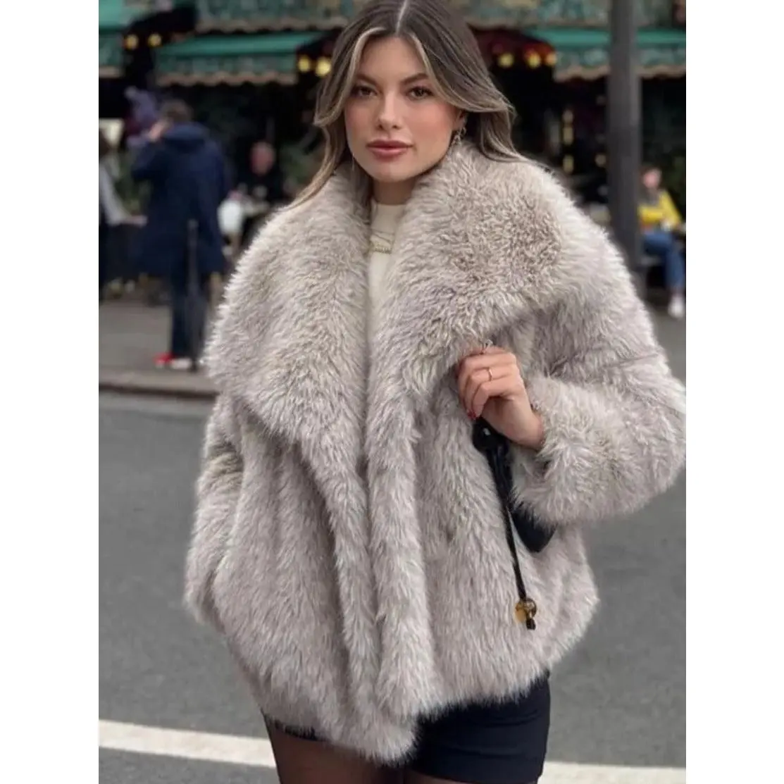 Winter Plush Teddy Bear Coat with Lapel