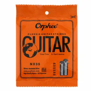 Orphee NX35 Nylon Classical Guitar Strings, 1/5/10 Packs Optional, Core Wire Hard Tension, 0.71-1.14