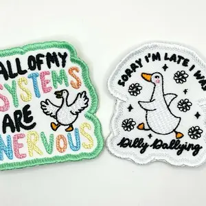 Silly Goose Iron-On Patches Set - Decorative Iron-On or Hook Patches for Personalization