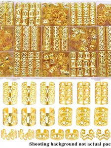 70pcs Alloy Mixed Style Hair Ring Set, DIY Dreadlock Braid Hair Beads, Boho Style Hair Accessories, Loc Hair Jewelry for Women