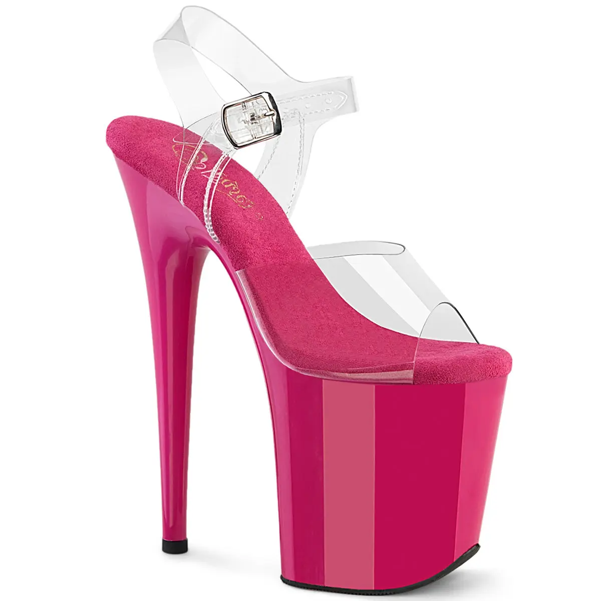Women's Elegant Platform Sandals with Ankle Strap, Featuring an 8-Inch Stiletto Heel and a 4-Inch Platform, 4" (100Mm) Platform, 8 Inches