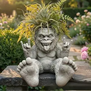 Bigfoot Flower Pot Resin Planter, Unique Garden Decorative Ornament, Durable Outdoor Decoration, Perfect for Courtyard & Home