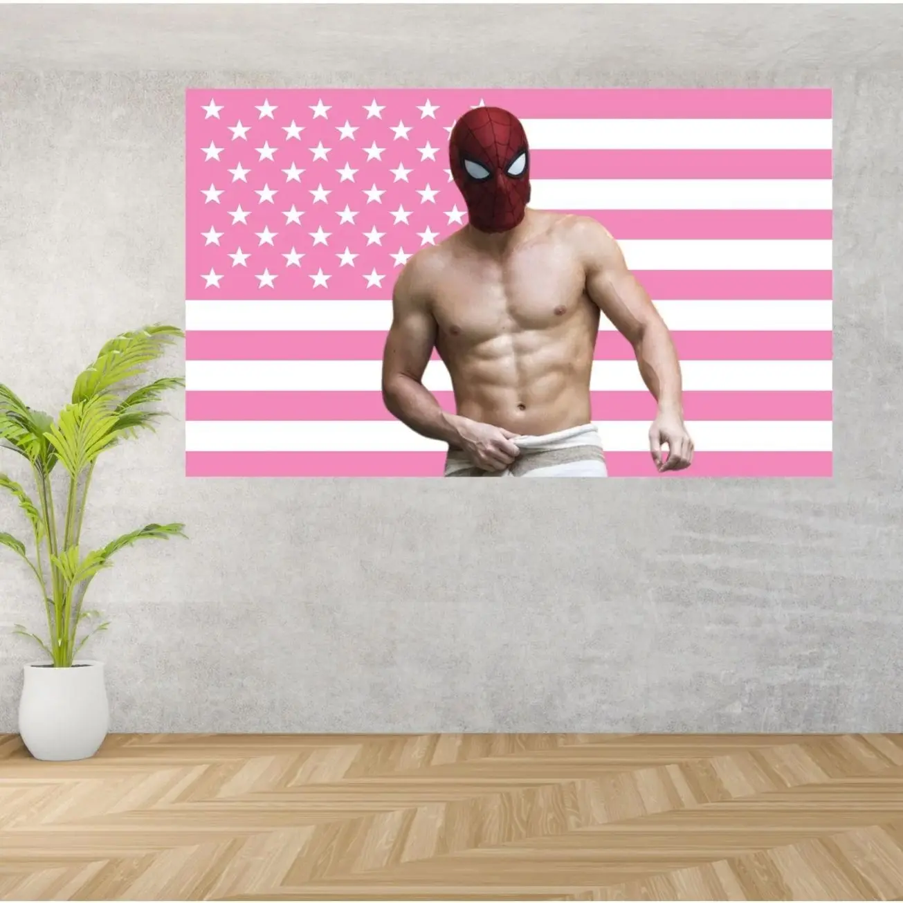 Tom Holland Flag, Custom Photo Pink American Flag, Spider Celebrity Wall Decor, Man Mask Wall Hangings Gift For Fan