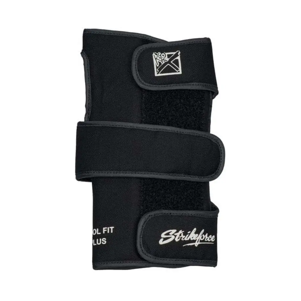 KR Strikeforce Kool Fit Positioner Plus Bowling Glove - Right Hand, Large, Black, Breathable, Supports Bowlers, Ensures Consistent Position, Quick Dry