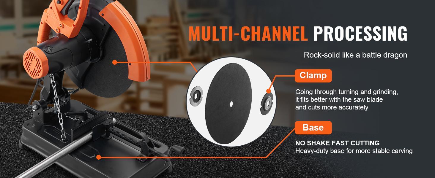 VEVOR Abrasive Chop Saw, TikTokShopBlackFriday, 14"/355mm Blade Diameter Cut Off Saw, 2300W 3600RPM Steel Cutting Machine, 0-45° Adjustable Angle Miter Saw for Cutting Metal Cutting Chop Saw for Steel/Rebar/Iron/Aluminum