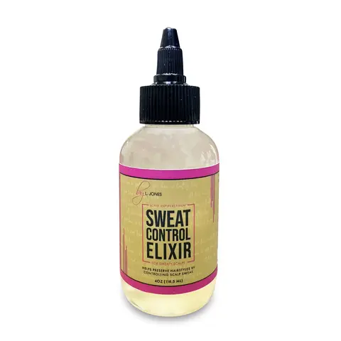 BY L. JONES Sweat Control Elixir TT Hair Care Solution - Unisex Hair Oil Treatment, Aluminum Chlorohydrate-Infused Root Guard, Controls Scalp/Hot Flash/Night Sweats, Preserves Hairstyles for Workout Silk Press Prep