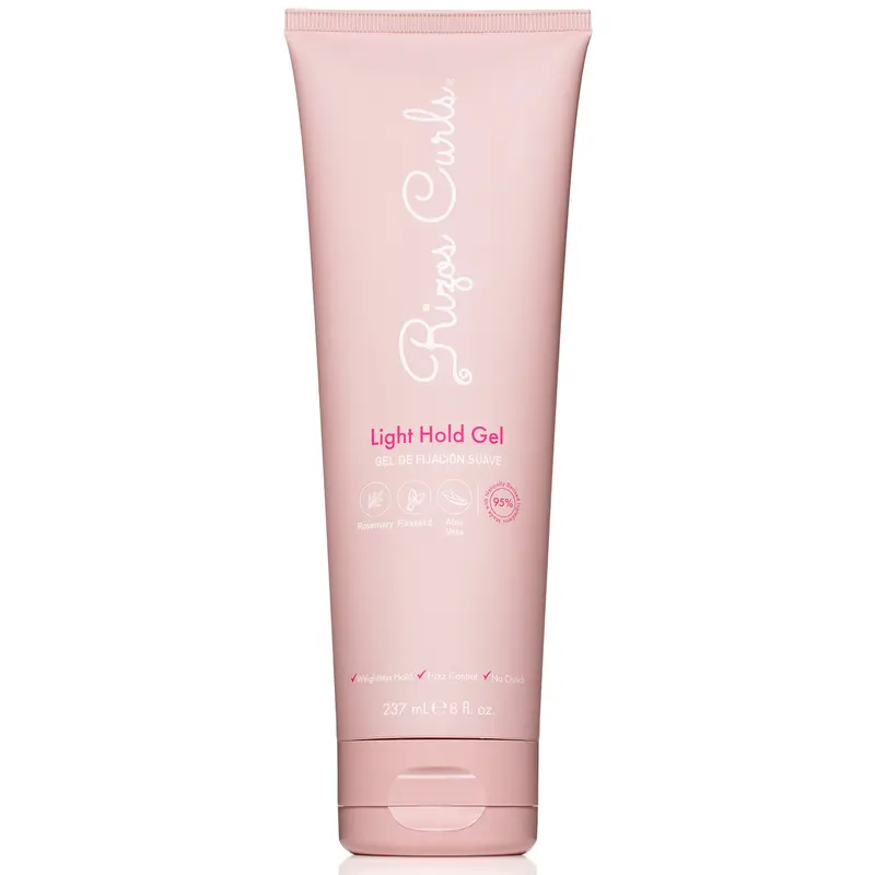 Rizos Curls Light Hold Gel with Rosemary, Flaxseed and Aloe Vera for weightless hold and frizz control