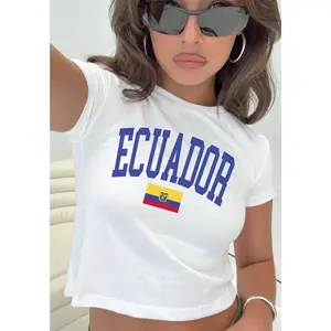 [Sale Up To 40%] Ecuador Baby Tee Y2K Baby Tee Trendy Latina Baby Tee Travel Clothing