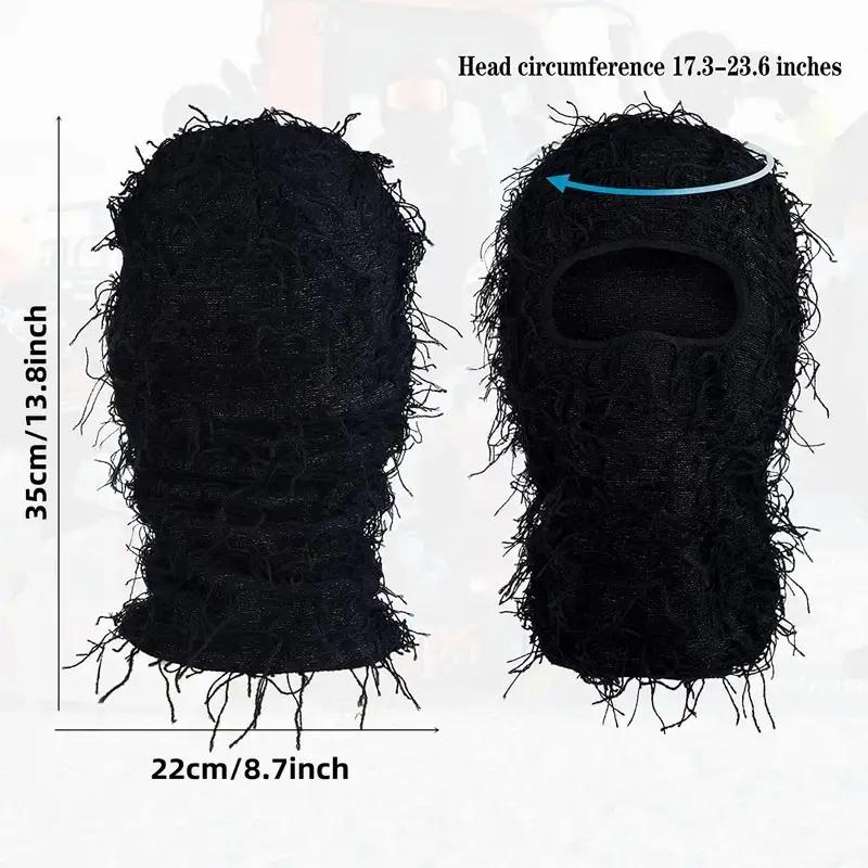 Solid Color Fuzzy Balaclava Mask Warm Windproof Thermal Ski Mask Full Face Cover for Winter Sports Outdoor Knit Headgear for Men Women