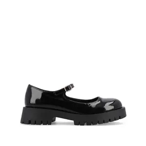 KAMIE LUG SOLE MARY JANE FLATS - Black Patent