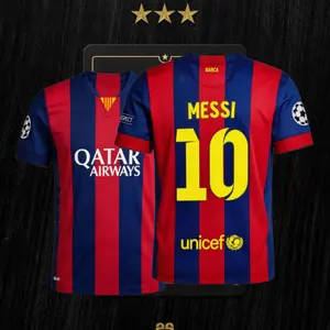 14 15/Home/Short Sleeve/10# Messi/Soccer Jerseys Version/Red Blue