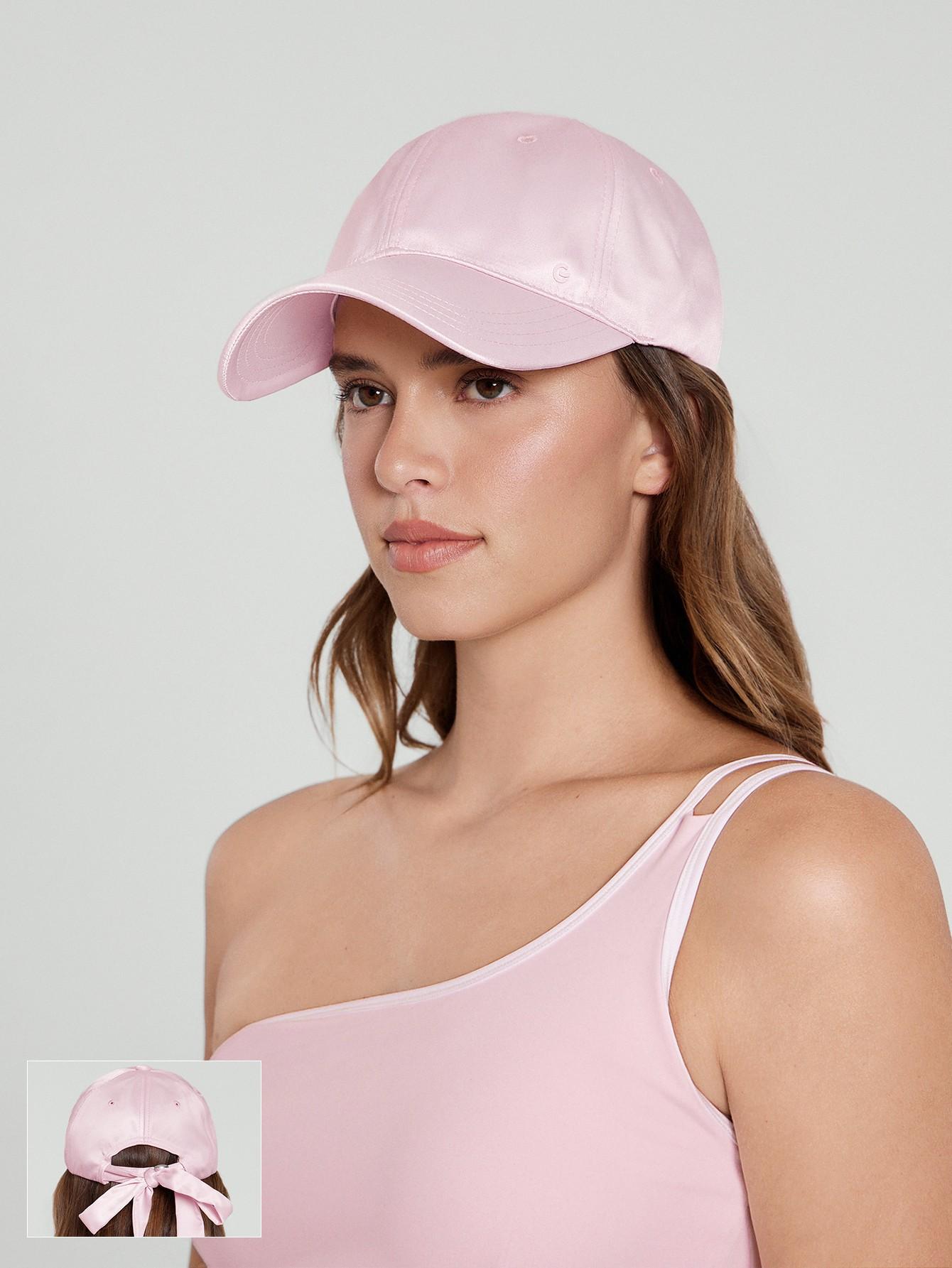 GLOWMODE Glow Everywhere Lightweight Satin Built-In Mesh Sweatband Adjustable Cap Hat Travel Vacation Daily Casual Wear