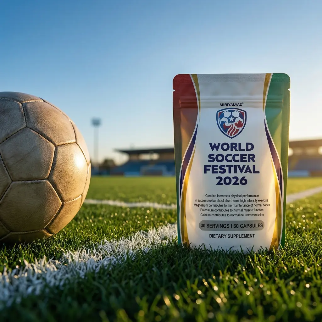 60 Vegan Capsules | World Soccer Festival 2026 Sports Energy Support – Enhanced with Creatine, Mg 200mg, K 300mg, Ca 100mg per 2 Caps | Healthcare Fitness Edible Supplement | Perfect Family Gift Pre Workout, Vegan Mix