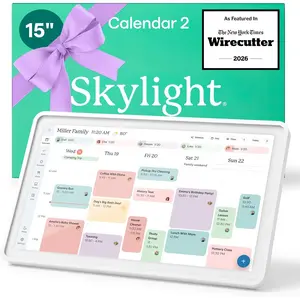 Calendar 2 - 15-inch Full HD Touchscreen Digital Calendar, Featured on Wirecutter - Wall Planner & Interactive Chore Chart, Smart Family Organizer, 16GB Storage, Wi-Fi, Wall Mount Included - Classic White