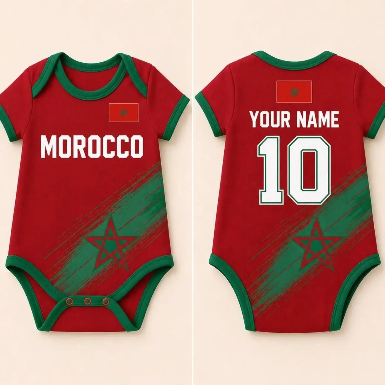 Personalized Могоссо Baby Bodysuit, Custom Name Soccer Baby Outfit, Могоссо Flag Newborn Outfit, Могоссо Football Fan Gift