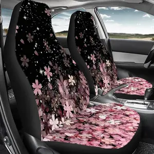 Flower Pattern Car Seat Cover, Durable Polyester Car Seat Protector, Universal Car Interior Accessories for Front & Rear Seats