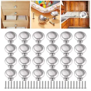 10 sets Stainless Steel Door Handles, Door Knob, DIY Cabinet Drawer Pulls, Mushroom Shape Handle Set with Screws, Kitchen Cabinet Hardware Accessories