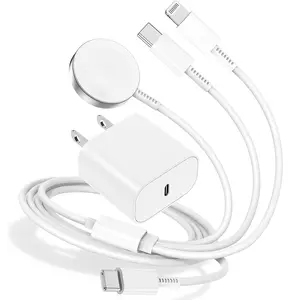 Fast Charging Apple Watch Charger Cable, 3-In-1 Multi-Charger with 20w USB-C, Iwatch Ultra Se Series & iPhone Models Compatible