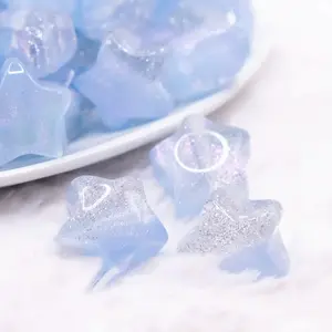 20mm Blue Opal Star Shaped Acrylic Beads