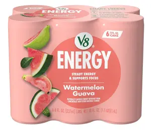 V8 Energy Watermelon Guava Energy Drink, 8 fl oz Can (6 Pack)