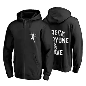 WWE AJ Styles 3D Zip Hoodie - Wreck Everyone & Leave Slogan - Unisex Street Casual Fall Winter Spring - Oversized Comfort Fan Merch - Men Women Wrestling Graphic Sportswear Jacket