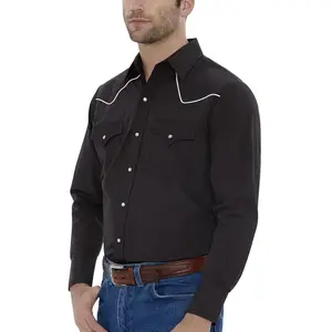 Men's Ely Cattleman Long Sleeve Western Snap Shirt with Contrast Piping