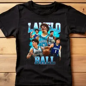 LaMelo Ball shirt for Youth Children 90s bootleg rap vintage style basketball tee gift for Charlotte basketball fan boys girls steetwear