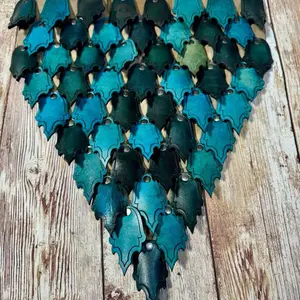 Handmade Leather Dragon Scale Armor Panel with Belt Loop Attachment for Cosplay LARP Fantasy Costume & Renaissance Faire