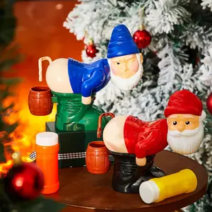 Christmas Santa Claus Gnomes Bubble Butt Machine Automatic Farting Blowing Bubble Machine Santa Blower with Music Flashing Lights for Xmas Gag Gift Indoor Outdoor Activity