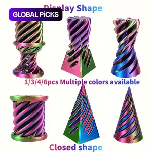 Set of Three Impossible Spiral Pyramid Fidget Spinners, Flexible Stress-Relief Sensory Toy, Stress Relief Fidgeting, Stress Relieving Accessory, Rotating Desktop Decor, Ideal Gift for Kids and Teens #GLOBAL PICKS