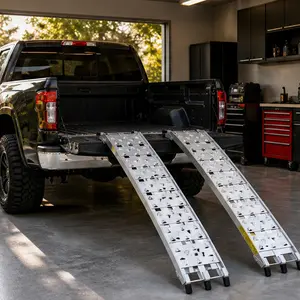ARCH Heavy Duty Aluminum Loading Ramps for Pickup Truck Beds 1500LB Capacity Folding Ramps for ATV UTV Motorcycle Lightweight Portable Truck Ramps Anti-Slip Surface 2PCS Silver, Silver Color Options, Aluminum Material, Product Weight: 37.48 lb