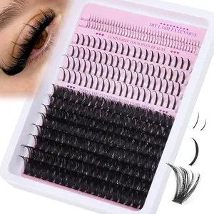 100D Lash Clusters with Bottom Lashes Spikes Eyelash Clusters Multi-type Individual Lashes Thick DIY Lash Extension Kit Fairy Cluster Eyelash Extensions 5-20mm Wispy Cluster