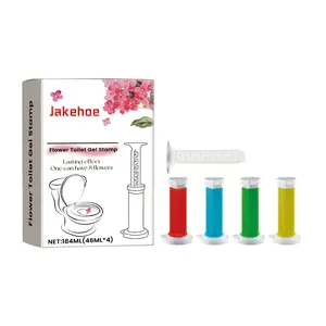 Toilet Gel Stamp 46ml 4 Pack Family Refill Gentle Safe Odor Control Mild Freshening Home Bathroom Kitchen Office Surfaces Different Color Flower Shape Choice