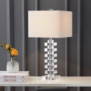 JONATHAN Y June Crystal LED Table Lamp , for bedroom, living room, foyer, hallways, dining room, dorms